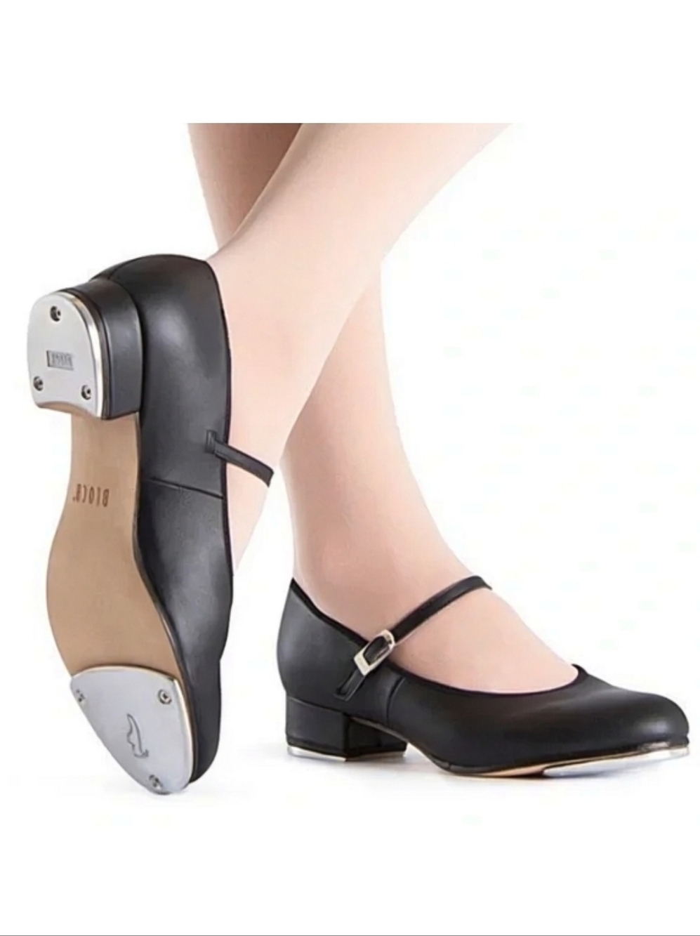 BLOCH Showtapper Mary Jane Tap Shoes US 12 Black Leather Dance Heels
